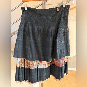 Vintage Roberto Cavalli FREAKY Black and Floral Skirt